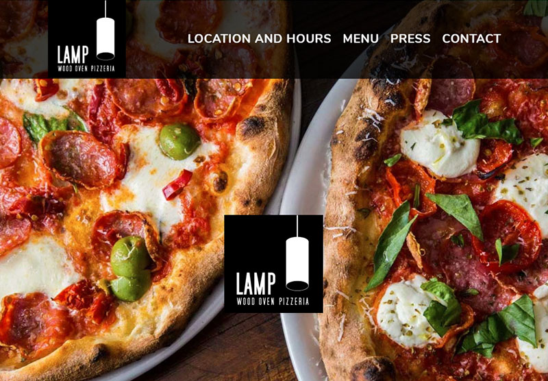 website-design-scottsdale-lamp-pizza-full lamp wood oven pizzeria website desktop snapshot