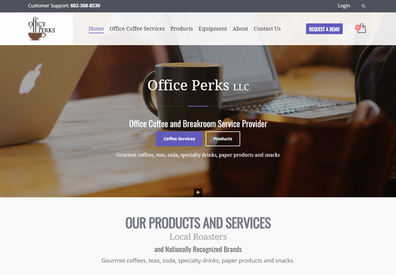 website-design-scottsdale-office-perks-full office perks website desktop snapshot