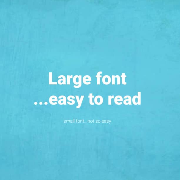 large font is easy to read graphic