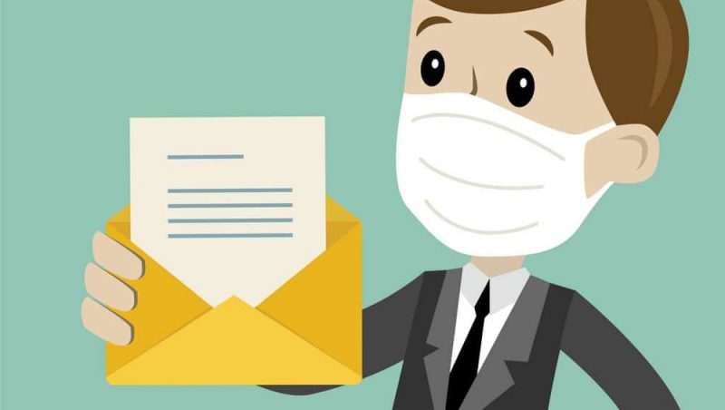 Cartoon man with letter