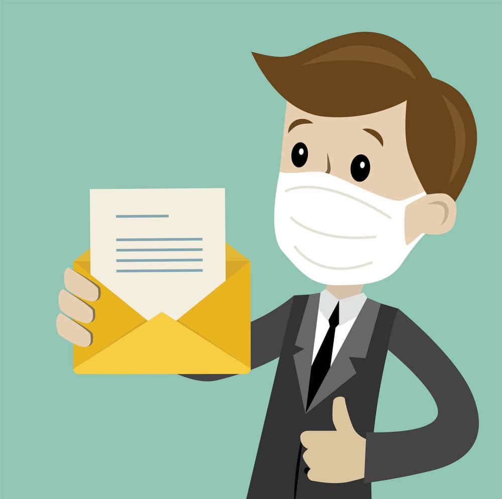 Cartoon man with letter