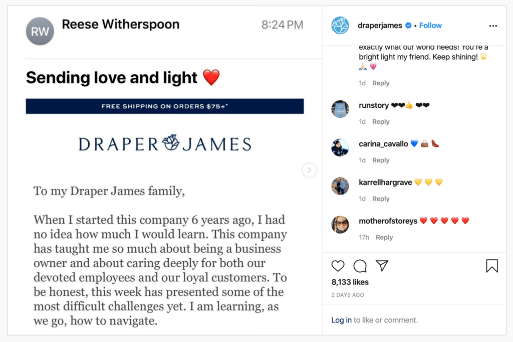 Draper James sample email