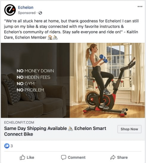 Echelon fit remarketing campaign